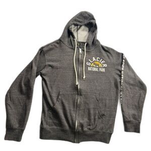 Glacier National Park Full Zip Hoodie Adult Small Graphic Sweatshirt Montana